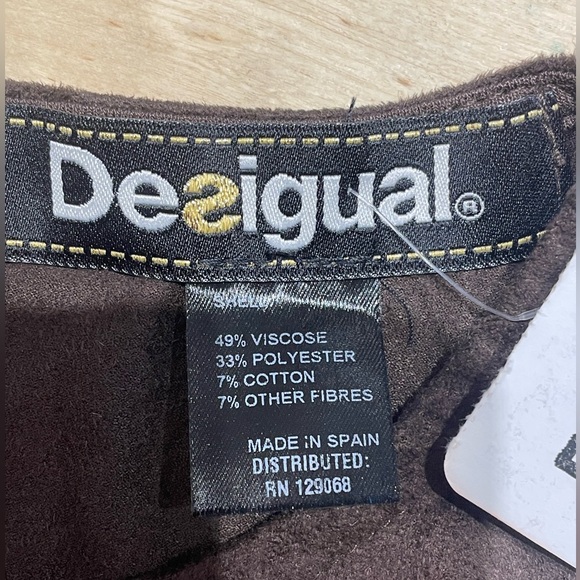 Desigual brown top shirt with cap sleeves size Y NWT NEW with tag - Picture 6 of 12